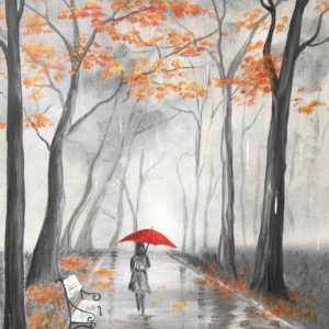 Red Umbrella A4 Print