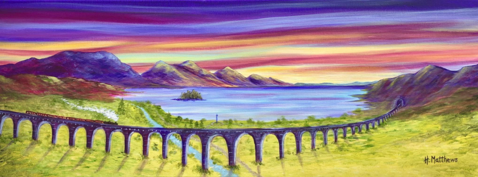 Glenfinnan Viaduct Kissing Trees Art Print