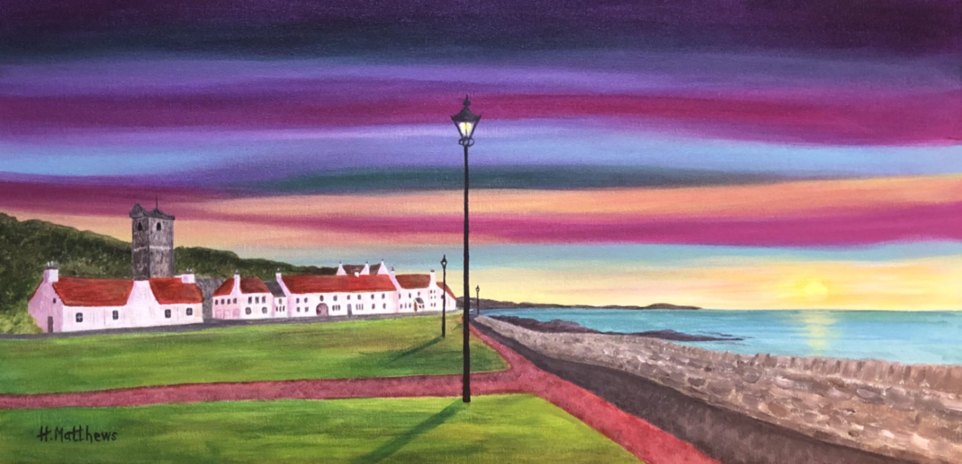 Dysart Beach in vivid colour! Kissing Trees Art Print