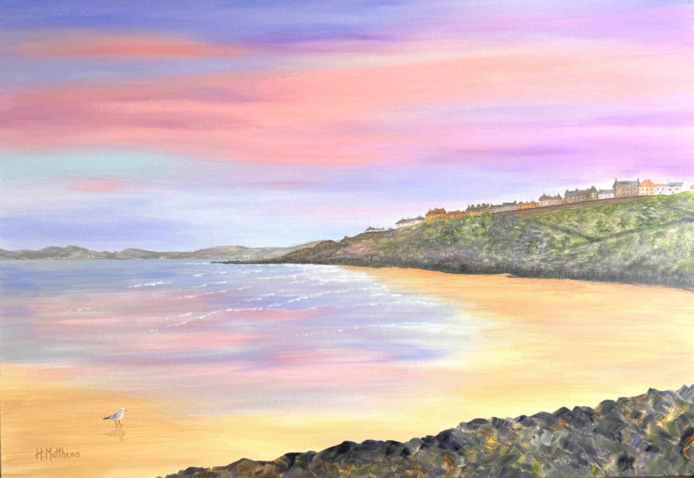 Kinghorn Beach, commissioned painting canvas prints of scottish scenery