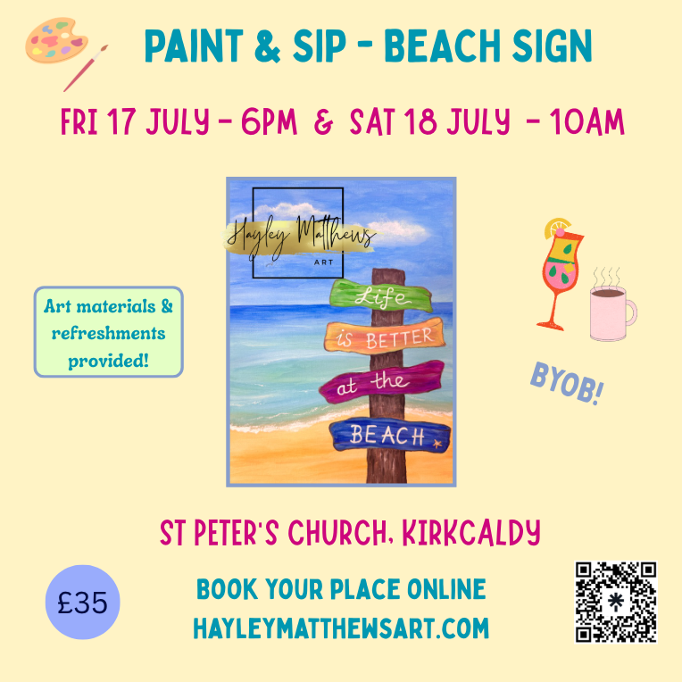 July - Beach Sign