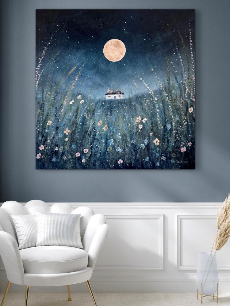 moon and cottage