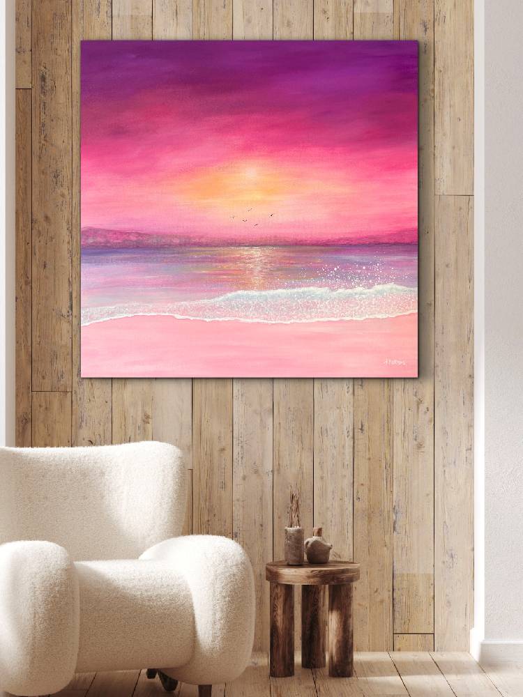 pink sky beach